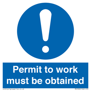 Permit to work must be obtained